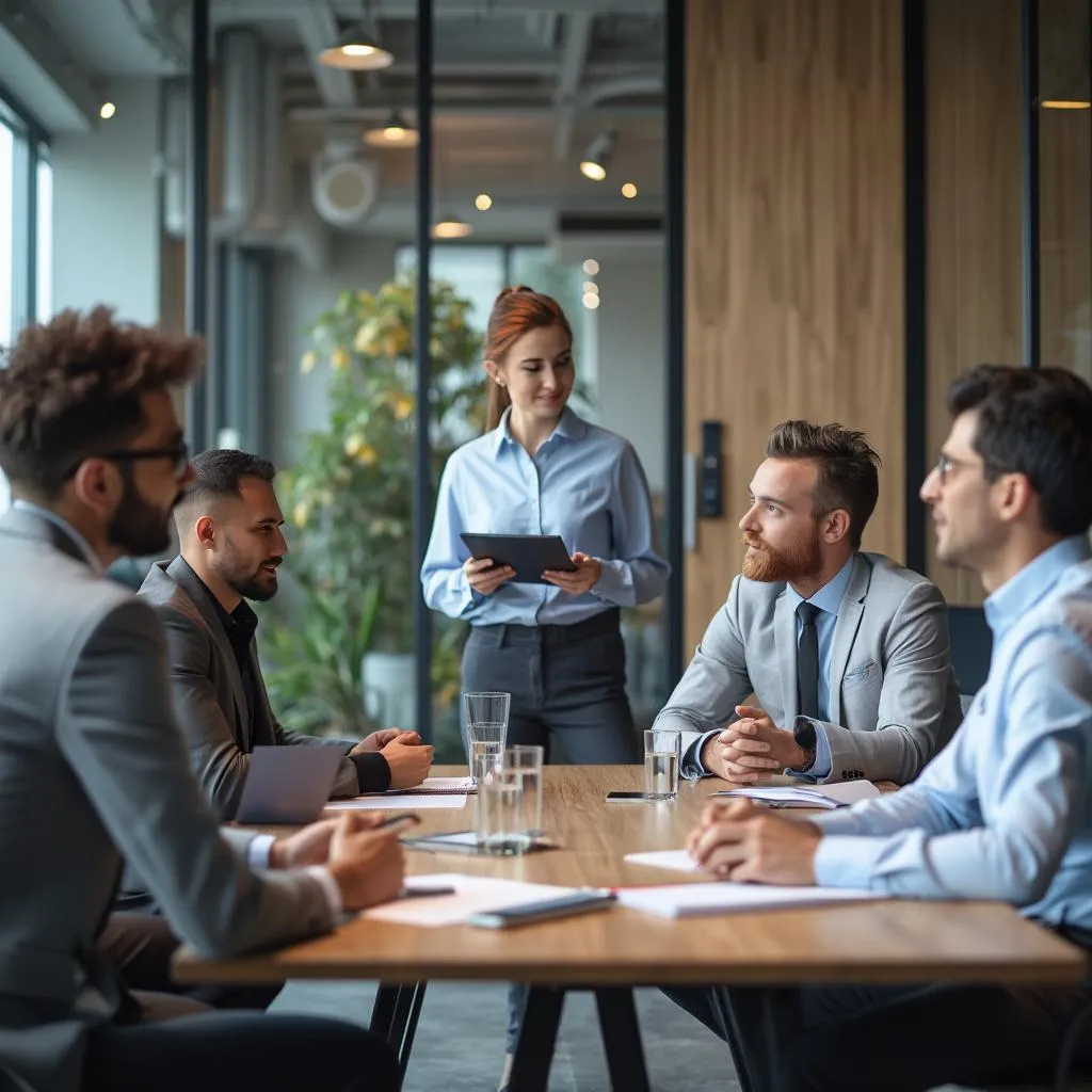 Equipo de consultores profesionales en reunión